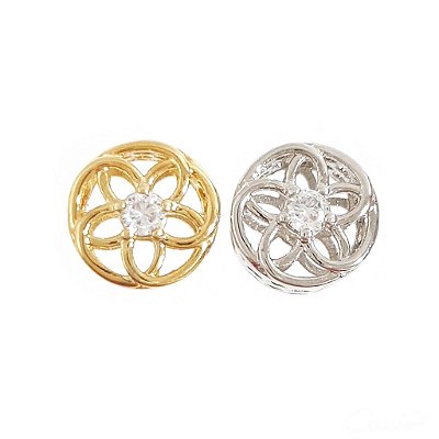 Berloque Charm Separador Flor Zircônia