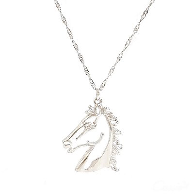 Colar Cavalo Ródio Zircônia