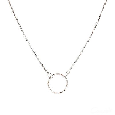 Colar Círculo Vazado Ródio