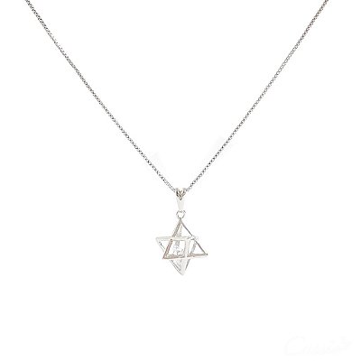 Colar Estrela de Davi Ródio Zircônia