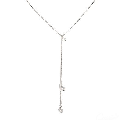 Colar Gravatinha Cristais Ródio