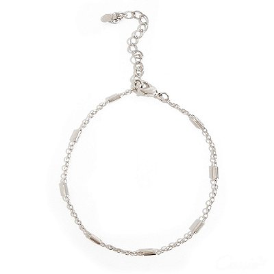 Pulseira Delicada Canudinhos Ródio