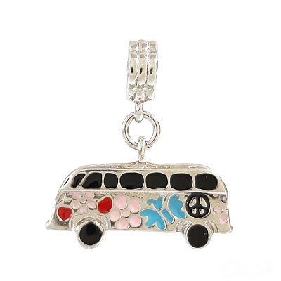 Berloque Charm Pingente Kombi Hippie Ródio