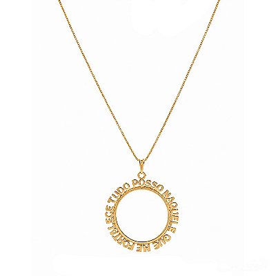 Colar Tudo Posso Naquele Que Me Fortalece Banhado a Ouro 18k