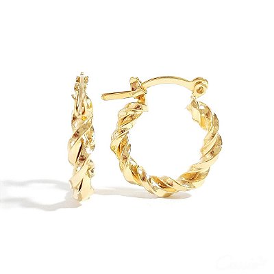 Brinco Argola Fio Torcido Fecho Italiano