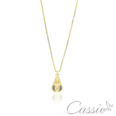 Colar Nossa Senhora Aparecida Zircônias Azuis