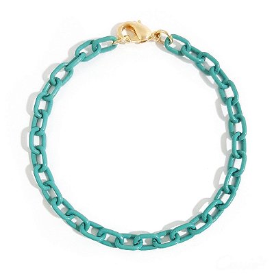 Pulseira Elos Retos Colorida Verde