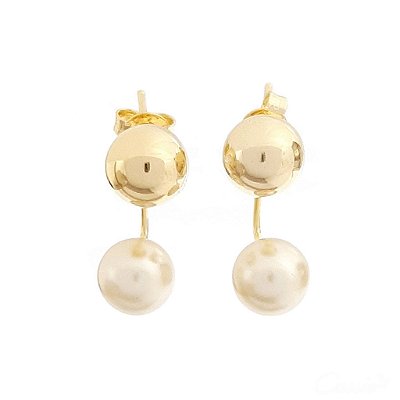 Brinco Grace Kelly Bolinha Pérola