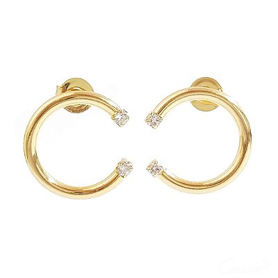 Brinco Círculo Aberto Cassie Zircônias