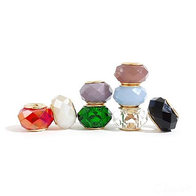 Berloque Charm Separador Colorido Dourado