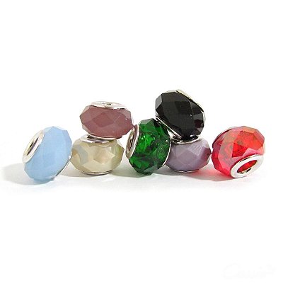 Berloque Charm Separador Colorido Ródio