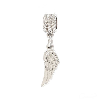 Berloque Charm Pingente Asa Ródio