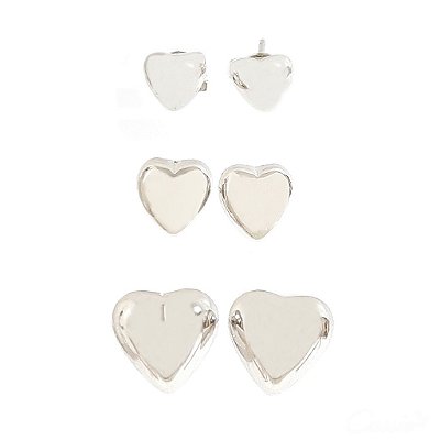 Brinco Coração Pequeno Ródio