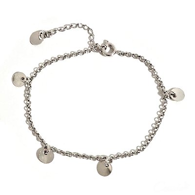 Pulseira Medalhas Lisas Ródio
