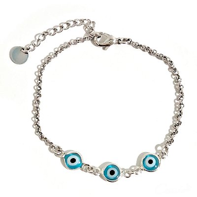 Pulseira Olho Grego Delicada Ródio