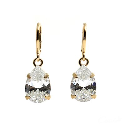 Brinco Argola Pingente Gota Zircônia