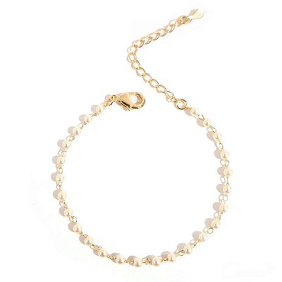 Pulseira Mini Pérolas Banhada a Ouro 18k