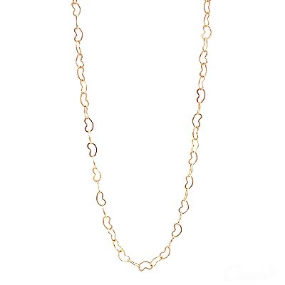 Colar Gargantilha Corrente Micro Corações Banhada a Ouro 18k