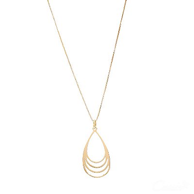 Colar Gota Vazada Elegante Banhado a Ouro 18k