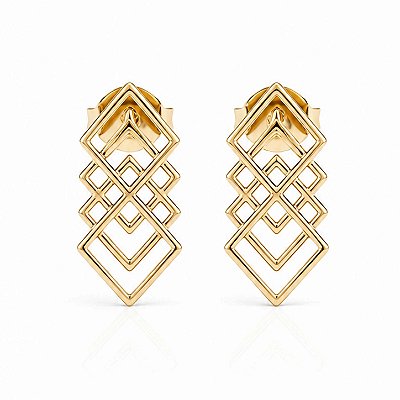 Brinco Geométrico Delicado Banhado a Ouro 18k