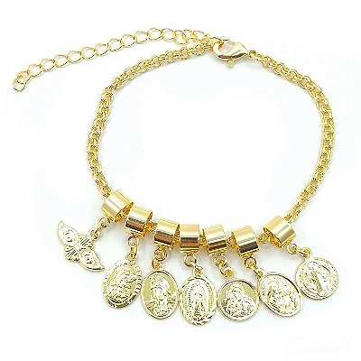 Pulseira Santo do Dia Banhada a Ouro 18k