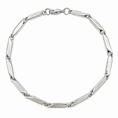 Pulseira Masculina Elo Geométrico Aço Inox