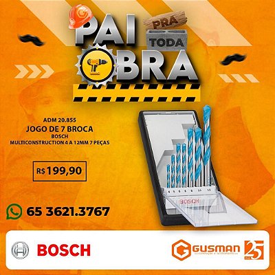 Jogo de 7 Broca Multiconstruction 4 a 12MM 7 Peças - Bosch