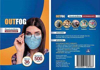 Flanela Antiembaçante OutFog para Óculos de Proteção