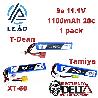 Bateria Lipo - 11.1V/3S(1 pack) - 1100mAh - 20c para AIRSOFT Leão