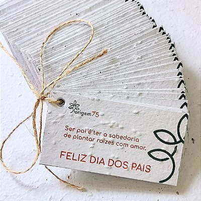 Cartão ou TAG 9X5 cm Papel Semente