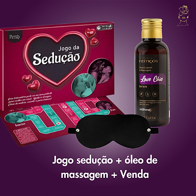 Kit NOITE SEDUÇÃO Jogo sedução erótico para casais com óleo e venda