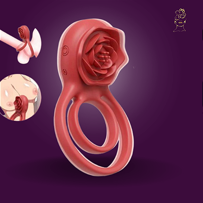 Anel peniano duplo com rosa vibratória SI