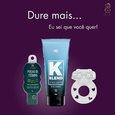Kit Pra durar mais_ Gel Retardante + Anel Peniano + Lubrificante ice
