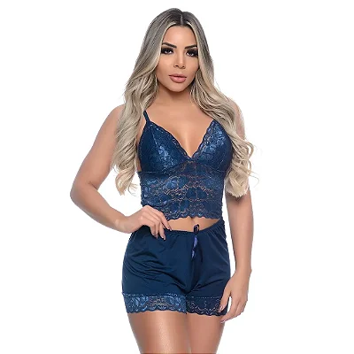 Baby Short Doll Pamela com Detalhe em Renda Patitex TAM G