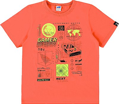 CAMISETA MEIA MALHA GAME - LARANJA