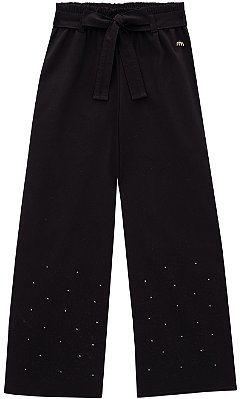 CALÇA WIDE LEG EM SARJA COM ELASTANO