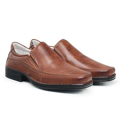 Sapato Masculino De Couro Legítimo Comfort - Ref. 008S Havana