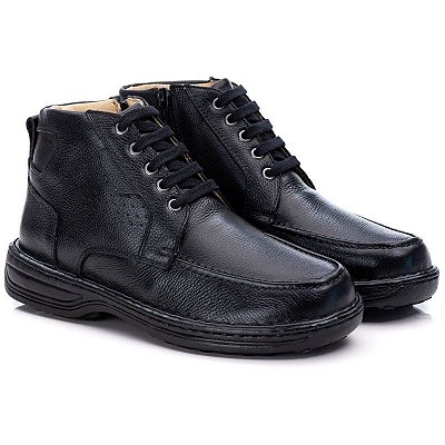 Sapato Masculino De Couro Legitimo Comfort - 8003 Preto