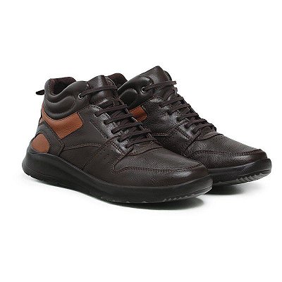 Tênis Masculino De Couro Legítimo Everest - 45120 Café