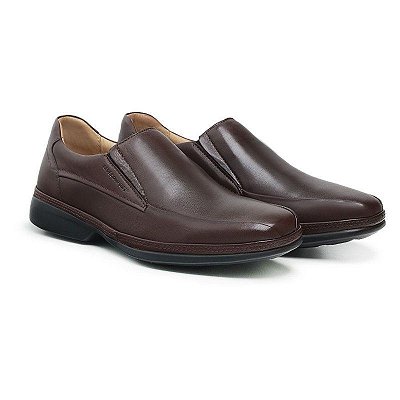 Sapato Masculino De Couro Legitimo Ultra Comfort - 46101 Dark Brown
