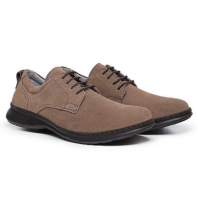 Sapato Masculino de Couro Legítimo Comfort Shoes - 6041 Areia