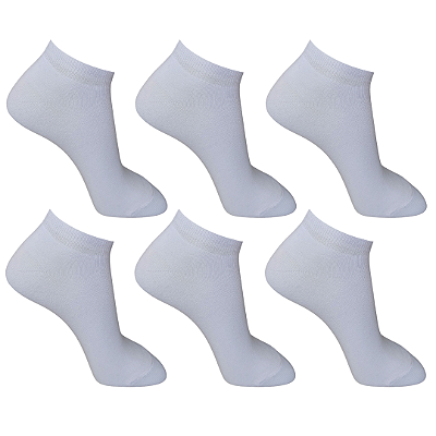 KIT 6 PARES - MEIA POLO SAPATILHA FEMININA ELASTANO