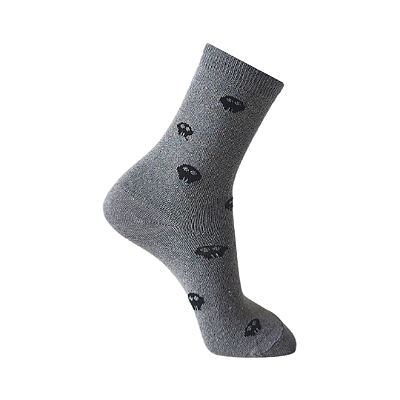 MEIA POLO SOCIAL DIVERTIDA CAVEIRA - CINZA