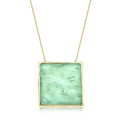 Colar longo Acqua Pedra Cristal Verde Água