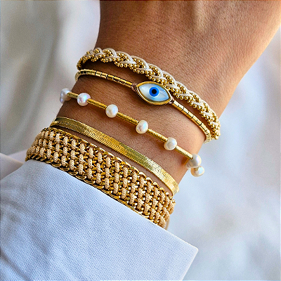 Pulseira Alana Cordas Dourada