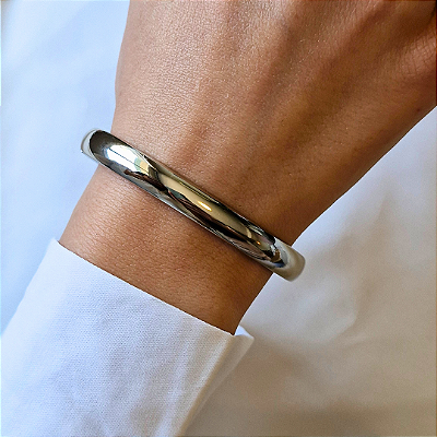 Pulseira Lisa Ródio Branco