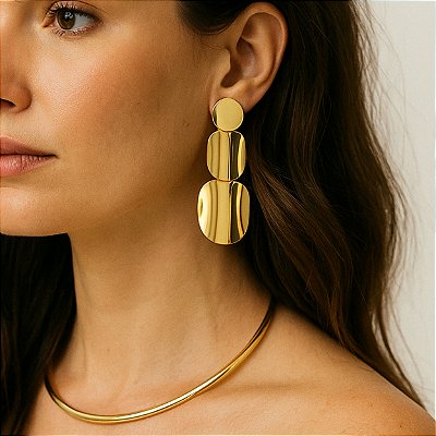 Brinco Maxi Block Dourado
