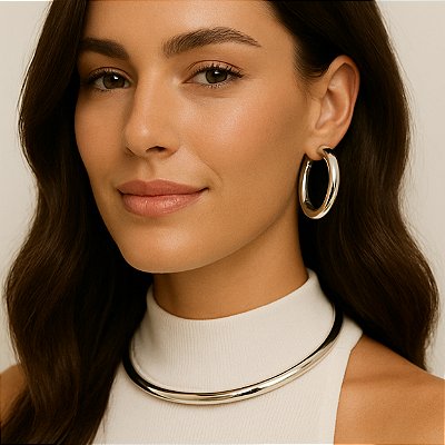 Argola Tubular Bold 3.2 Prateada