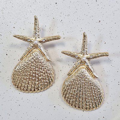 Brinco concha com estrela-do-mar — Estrela da Maré