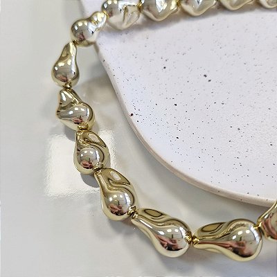 Colar orgânico Dourado - Onda Dourada